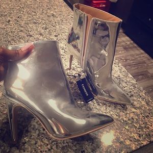 Brand new silver booties